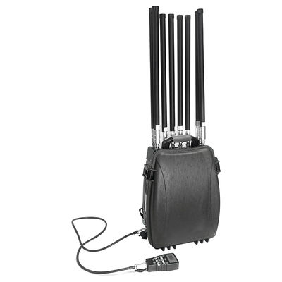 comprar Bloqueador de drones tipo mochila de 8 bandas, alcance de 500-1500m, 50W de salida Fabricación en línea