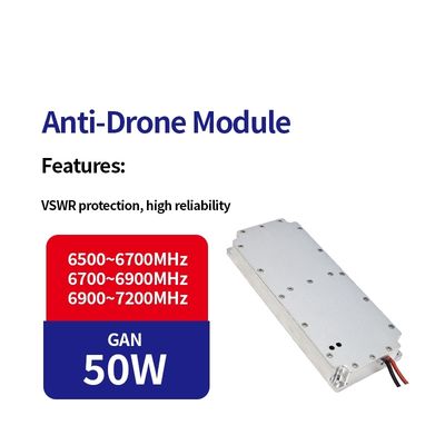 comprar Módulo de amplificador de potencia de RF de 6500 ∼ 7200 MHz de 50 W con diseño compacto para detección y seguridad de drones anti-FPV Fabricación en línea