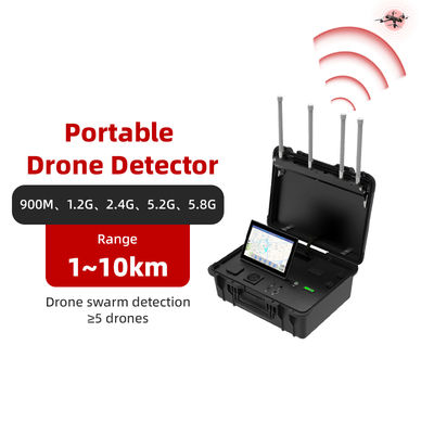 comprar Detector de drones portátil de largo alcance de 10 km con seguimiento de UAV de banda completa y alertas en tiempo real Solución de RF anti-drones Fabricación en línea