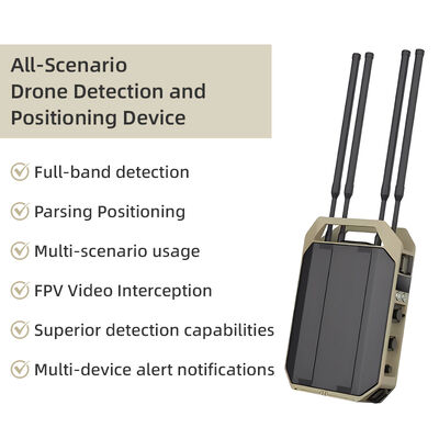 comprar Detector de drones 12 km Rango de detección 100MHz-6.2GHz Detección de banda ancha y operación continua de 24 horas Detector de drones portátil Detección de drones Seguridad del sistema anti-drones Fabricación en línea