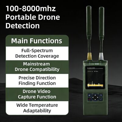 comprar Detector de drones de 100-8000MHZ detección de drones portátil 1 ~ 3km distancia de detección de drones para uso portátil Fabricación en línea