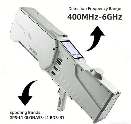 comprar Sistema Integrado de Detección, Localización y Bloqueo de Drones 400MHz-6GHz Seguimiento de UAV de 3km Precisión ≤10° Navegación GPS Spoofing Equipo Antidron Portátil IP65 Fabricación en línea