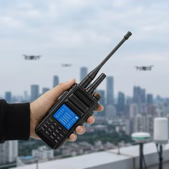 comprar Detector de drones portátil de 300MHz a 6200MHz con detección de señales OFDM y FM con rango de detección de 1KM y alarma audiovisual Fabricación en línea