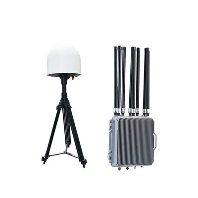 Border Protection 70M-6.2GHz Drone Detection Fix System 10km Detection Range 3km Jamming Range Full-bands 70MHz-6GHz Anti-UAV Integrated Detector & Jammer for 2.4G, 5.2G, 5.8G