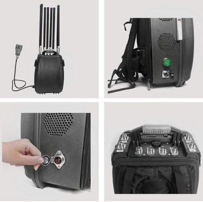 8-Band Backpack Drone Jammer 500-1500m Range 50W Output